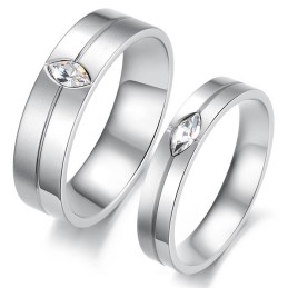 Anello In Titanio Di Alta Qualità Per Amanti Con Strass