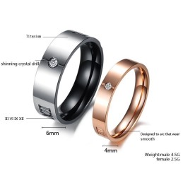 Anello In Titanio Con Numeri Romani Dalle Prestazioni Affidabili Per Gli Amanti