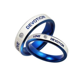 Anello In Titanio Blu Di Qualità Stabile Per Gli Amanti