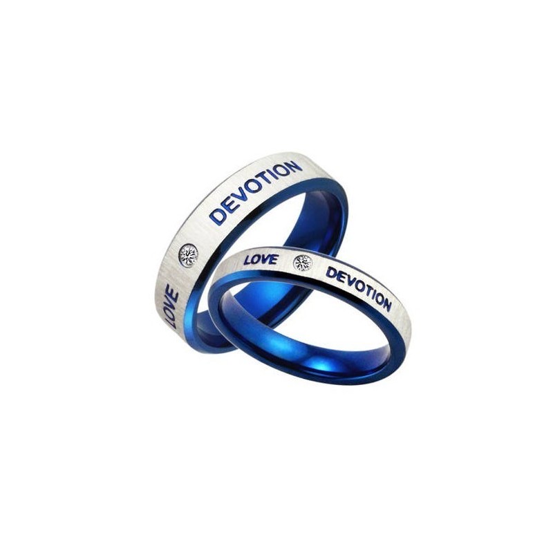 Anello In Titanio Blu Di Qualità Stabile Per Gli Amanti Anello In Titanio Blu Di Qualità Stabile Per Gli Amanti