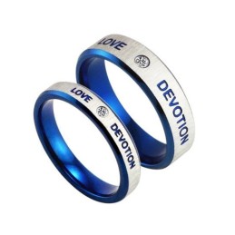 Anello In Titanio Blu Di Qualità Stabile Per Gli Amanti