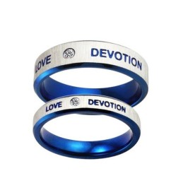 Anello In Titanio Blu Di Qualità Stabile Per Gli Amanti