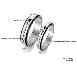 Anello In Titanio "The King Of Quantity Endless Love" Per Gli Amanti