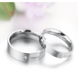 Anello In Titanio A Strati Di Alta Qualità Per Amanti Con Strass