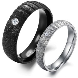Anello In Titanio Con Sabbia Di Perle Di Qualità Stabile Per Gli Amanti