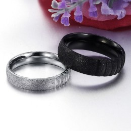 Anello In Titanio Con Sabbia Di Perle Di Qualità Stabile Per Gli Amanti