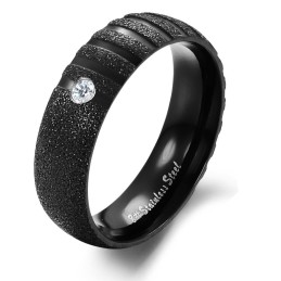 Anello In Titanio Con Sabbia Di Perle Di Qualità Stabile Per Gli Amanti