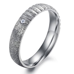 Anello In Titanio Con Sabbia Di Perle Di Qualità Stabile Per Gli Amanti