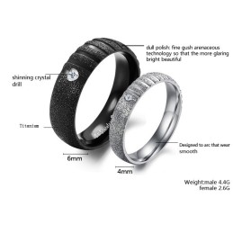 Anello In Titanio Con Sabbia Di Perle Di Qualità Stabile Per Gli Amanti