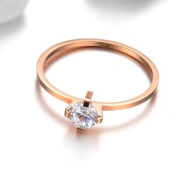Anello In Titanio Di Qualità Affidabile Per Gli Amanti Con Strass