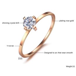 Anello In Titanio Di Qualità Affidabile Per Gli Amanti Con Strass