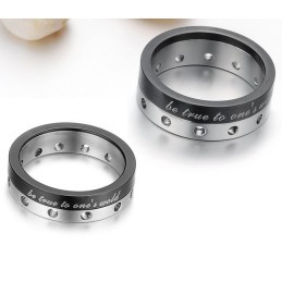 Anello In Titanio Nero Completo Nelle Specifiche Per Gli Amanti