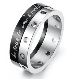 Anello In Titanio Nero Completo Nelle Specifiche Per Gli Amanti