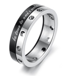Anello In Titanio Nero Completo Nelle Specifiche Per Gli Amanti