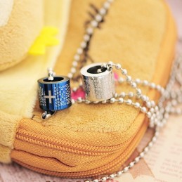 Collana E Ciondolo In Titanio Per Coppia, Stile Romantico Blu, Con Bibbia (Un Paio)
