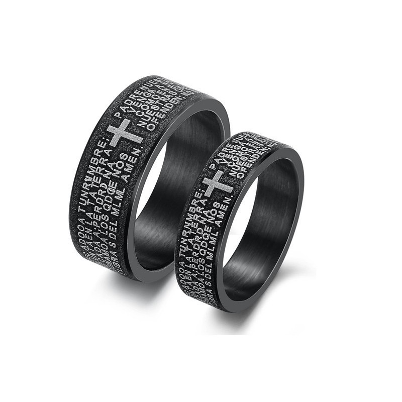 Anello In Titanio Con Croce Di Alta Qualità Per Gli Amanti Anello In Titanio Con Croce Di Alta Qualità Per Gli Amanti