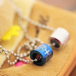 Collana E Ciondolo In Titanio Per Coppia, Stile Romantico Blu, Con Bibbia (Un Paio)