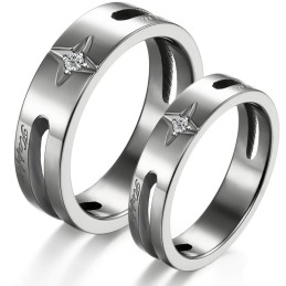 Anello In Titanio A Forma Di Stella Di Qualità Stabile Per Gli Amanti