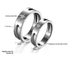 Anello In Titanio A Forma Di Stella Di Qualità Stabile Per Gli Amanti