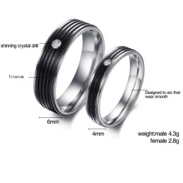 Anello In Titanio Conciso Di Qualità Superiore Per Gli Amanti