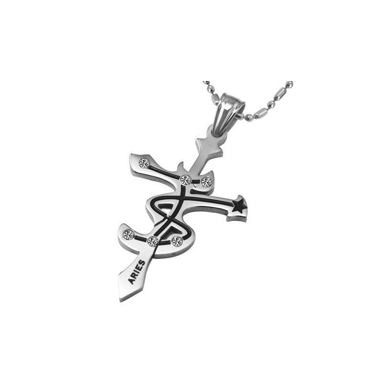 Collana In Titanio Di Alta Qualità Con Simbolo Dell'Ariete Collana In Titanio Di Alta Qualità Con Simbolo Dell'Ariete