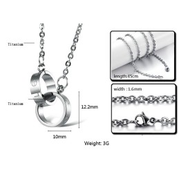 Collana In Titanio Con Anello Di Fase Femminile Completa Nelle Specifiche