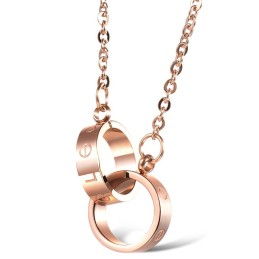 Collana In Titanio Con Anello Di Fase Femminile Di Alta Qualità