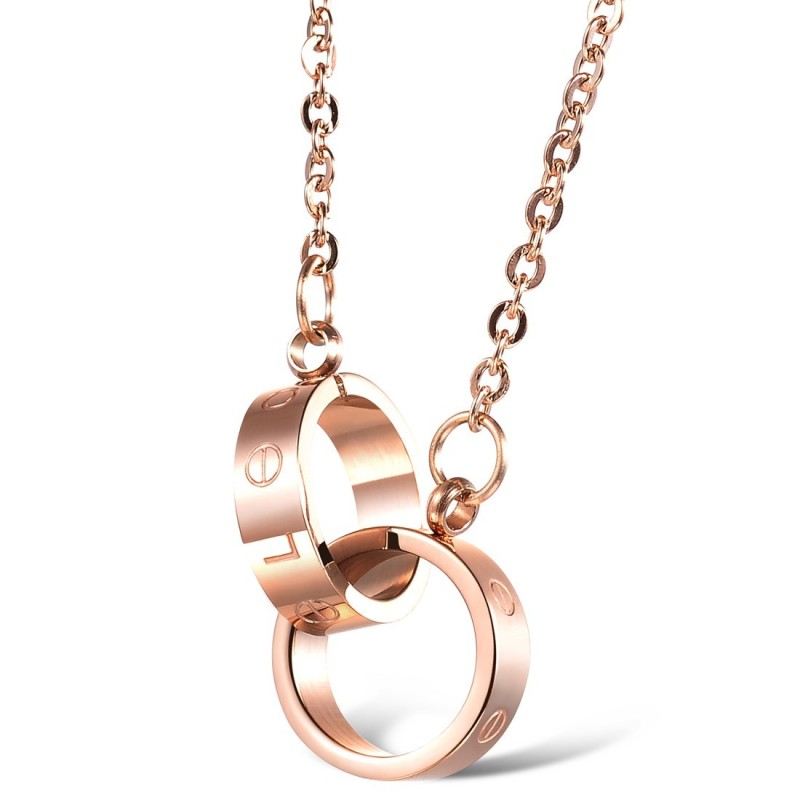 Collana In Titanio Con Anello Di Fase Femminile Di Alta Qualità Collana In Titanio Con Anello Di Fase Femminile Di Alta Qualità