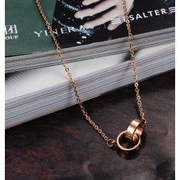 Collana In Titanio Con Anello Di Fase Femminile Di Alta Qualità