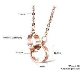 Collana In Titanio Con Anello Di Fase Femminile Di Alta Qualità