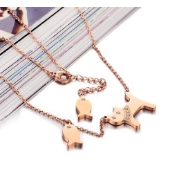 Collana In Titanio "I Gatti Mangiano I Pesci" Venduta Bene In Tutto Il Mondo
