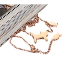 Collana In Titanio "I Gatti Mangiano I Pesci" Venduta Bene In Tutto Il Mondo