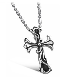 Collana In Titanio Con Croce Maschile Di Alta Qualità