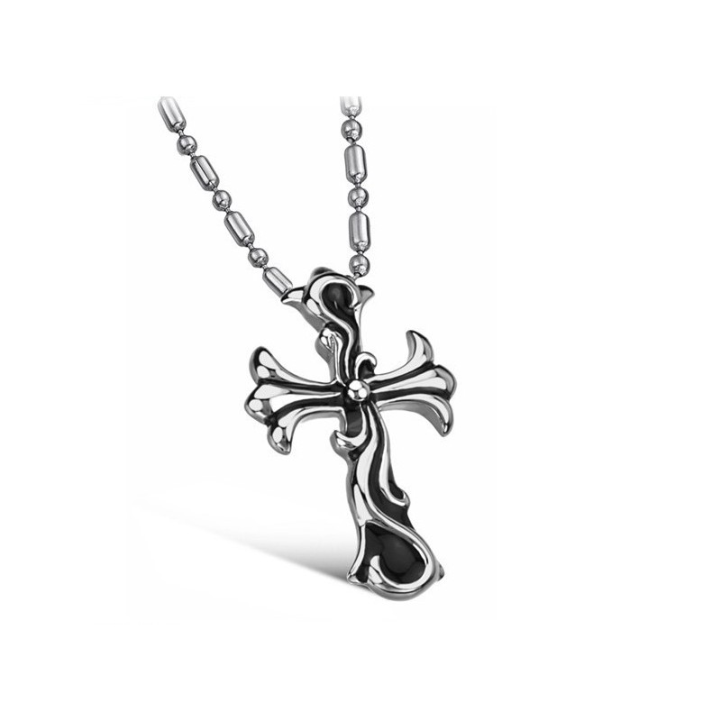 Collana In Titanio Con Croce Maschile Di Alta Qualità Collana In Titanio Con Croce Maschile Di Alta Qualità