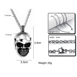 Collana In Titanio Con Teschio "The King Of Quantity"