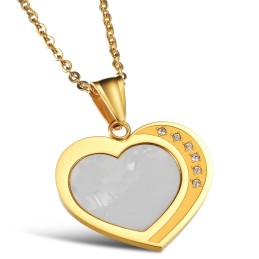 Collana In Titanio Con Conchiglia A Forma Di Cuore "To Have A Long Story"