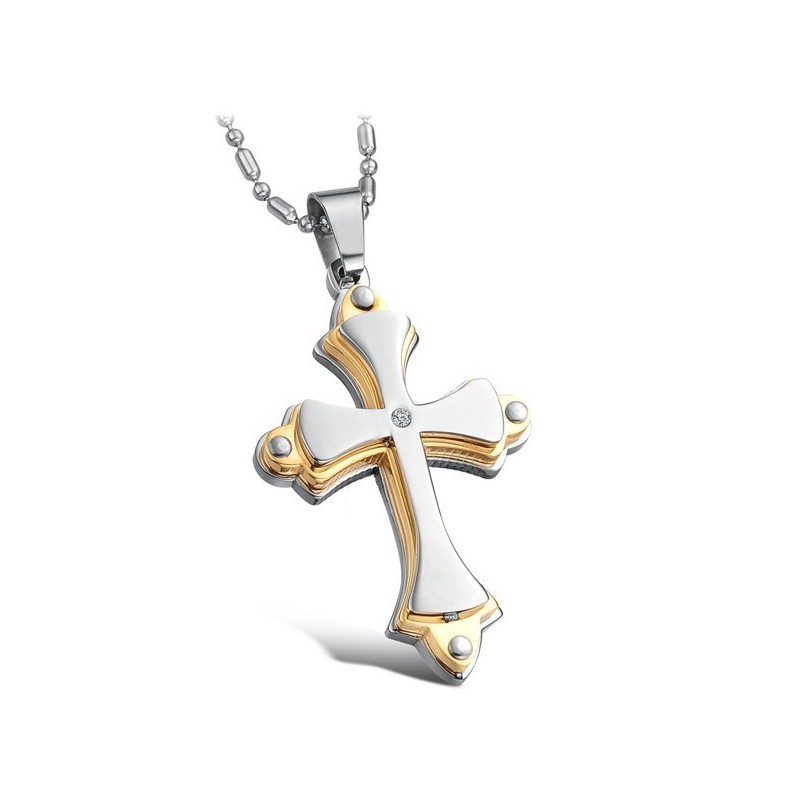 Collana In Titanio Con Croce Di Qualità Stabile Collana In Titanio Con Croce Di Qualità Stabile