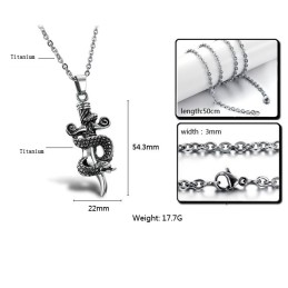 Collana In Titanio Con Croce Maschile Di Alta Qualità