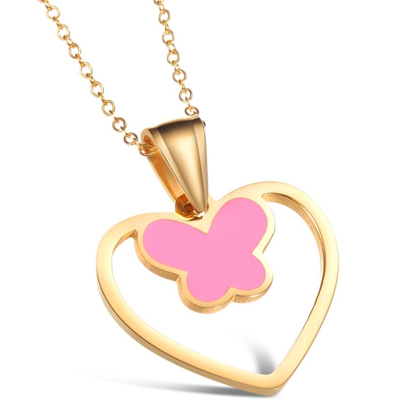Noto Per La Sua Raffinata Qualità, La Collana In Titanio A Forma Di Farfalla Femminile Noto Per La Sua Raffinata Qualità, La Collana In Titanio A Forma Di Farfalla Femminile