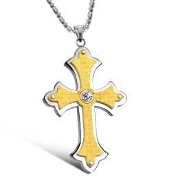 Collana Con Croce Femminile In Titanio Con Strass, Completa Nelle Specifiche