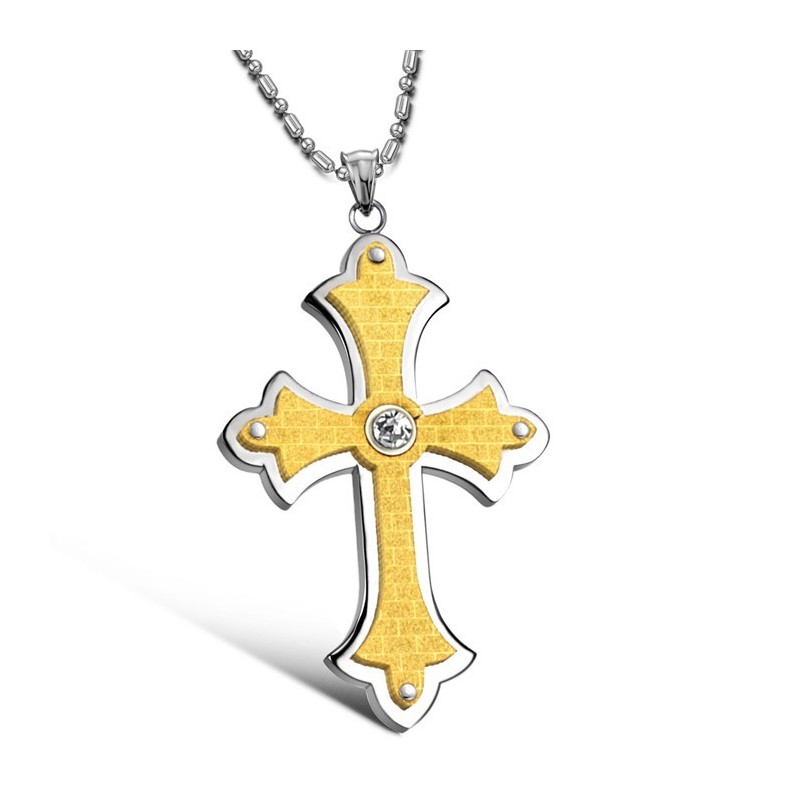 Collana Con Croce Femminile In Titanio Con Strass, Completa Nelle Specifiche Collana Con Croce Femminile In Titanio Con Strass, Completa Nelle Specifiche