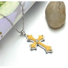 Collana Con Croce Femminile In Titanio Con Strass, Completa Nelle Specifiche