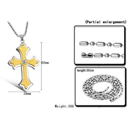 Collana Con Croce Femminile In Titanio Con Strass, Completa Nelle Specifiche