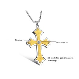 Collana Con Croce Femminile In Titanio Con Strass, Completa Nelle Specifiche