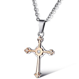 Collana In Titanio Con Croce Femminile "The King Of Quantity"