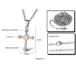 Collana In Titanio Con Croce Femminile "The King Of Quantity"