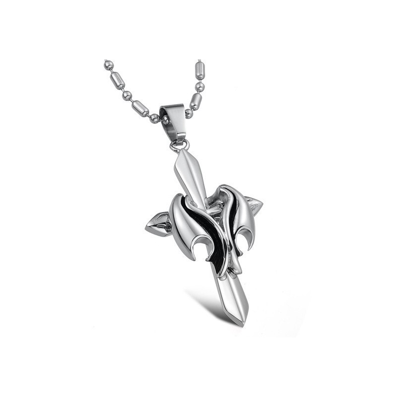 Collana In Titanio Con Croce Maschile Di Qualità Stabile Collana In Titanio Con Croce Maschile Di Qualità Stabile