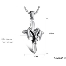 Collana In Titanio Con Croce Maschile Di Qualità Stabile