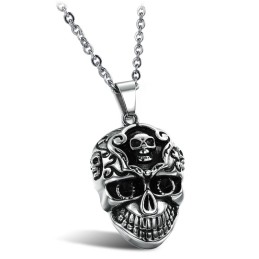 Collana In Titanio Con Teschio Maschile Di Qualità Superiore