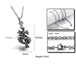 Collana In Titanio Con Croce Maschile "The King Of Quantity"